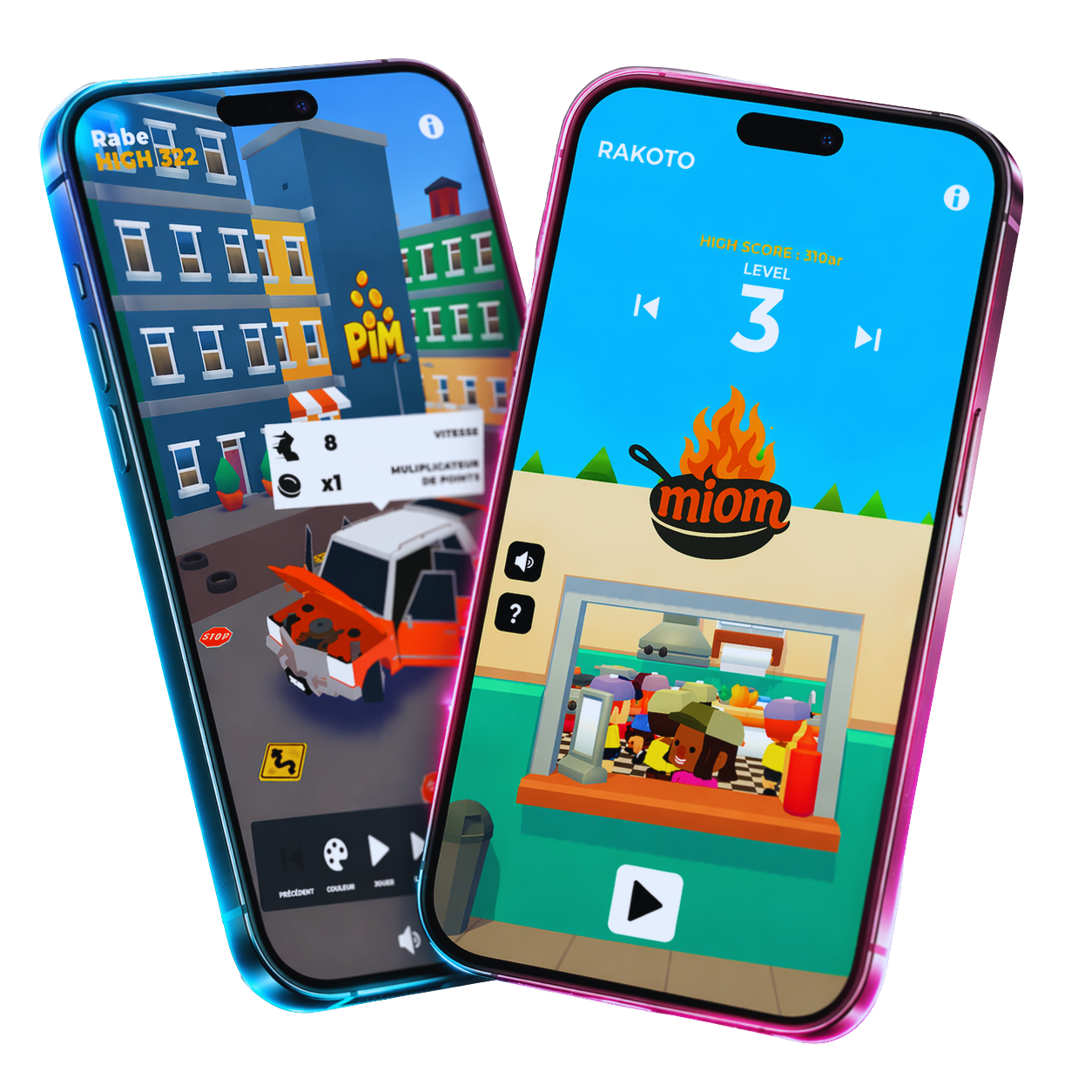 Aperçu des mini-jeux Gameoo sur mobile